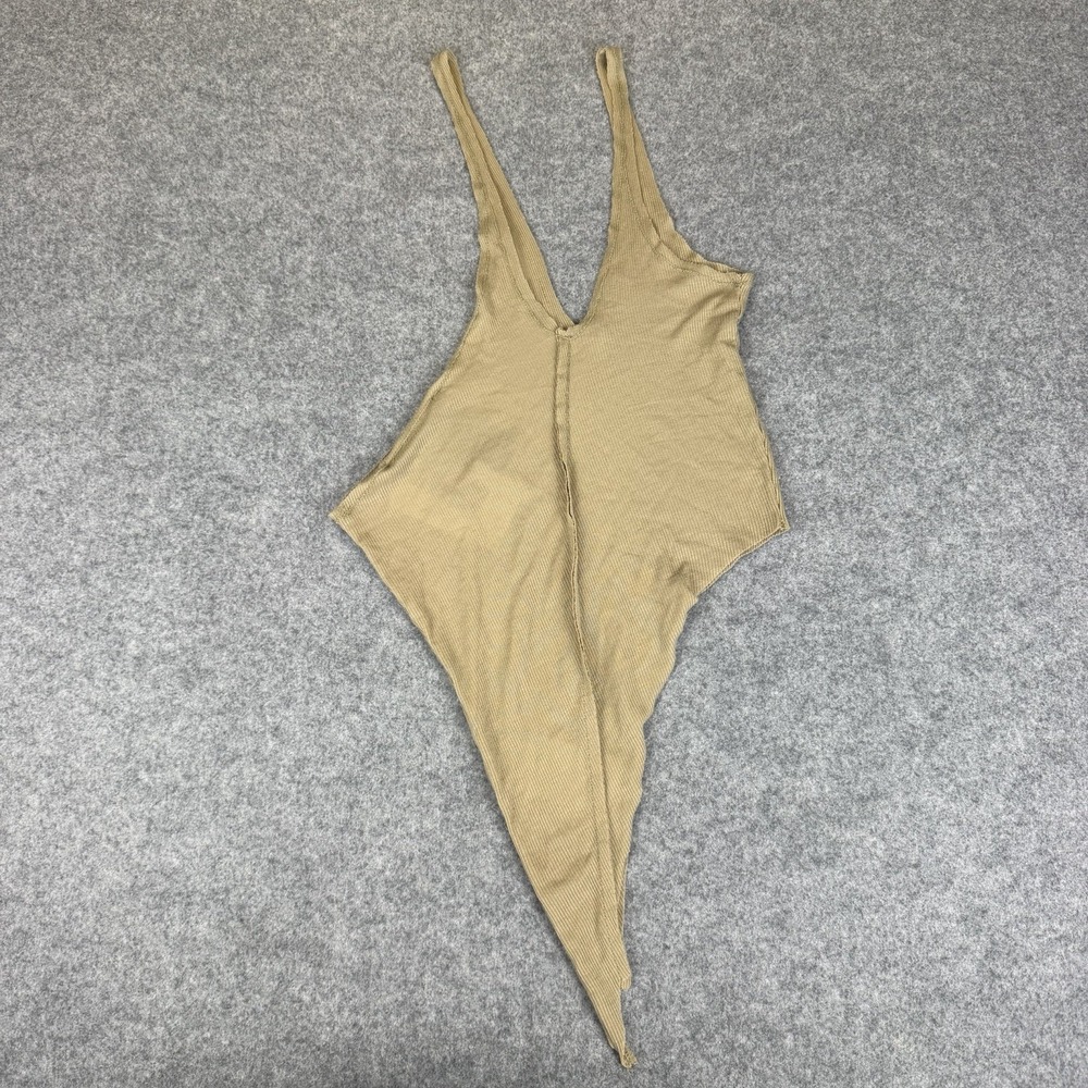 Sami Miro Vintage Asymmetric Tank Top S NWT Taupe Tencel Eco Rib Made In USA Tee - Picture 5 of 8